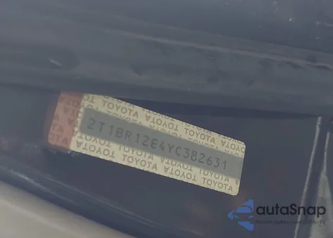 2000 Toyota Corolla Ce from USA, damaged, VIN 2T1BR12E4YC382631